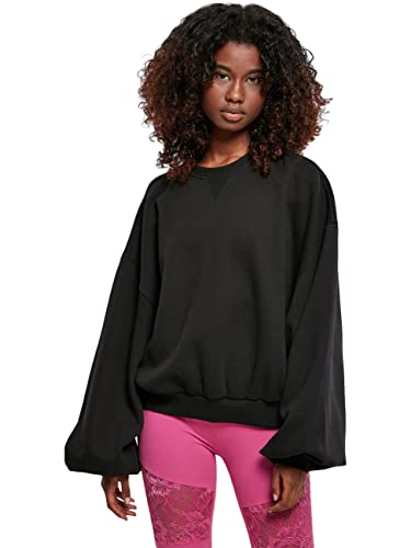 Urban Classics Damska bluza damska Oversized Triangle Crew Neck Sweatshirt, czarna, XS/S