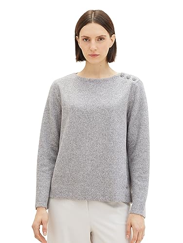 TOM TAILOR Bluza damska, 32398 - Clouds Grey Melange, 3XL