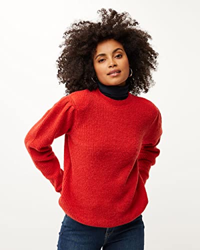 Mexx Damski sweter z okrągłym dekoltem, jasnopomarańczowy, L