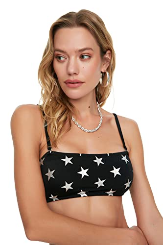 Trendyol Women's Vail Star biustonosz z nadrukiem, czarny, 34