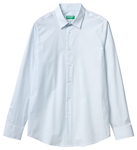 United Colors of Benetton Koszula męska, Niebieski Fantazja W Paski 946, M