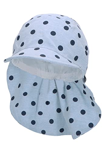 Sterntaler Unisex dziecięca czapka z daszkiem kark kropki czapka dziecięca, błękitna, normalna, błękitny, 55