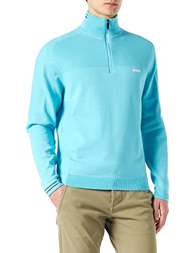 BOSS Sweter męski, Jasny/Pastelowy Niebieski 454, S
