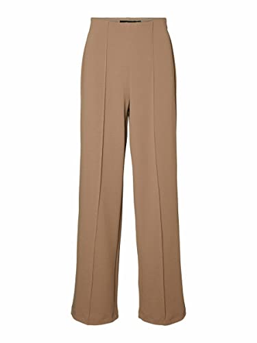 VERO MODA Vmbecky Hr Wide Pull On Pant Noos spodnie damskie, Fossil, (L) W / 34L