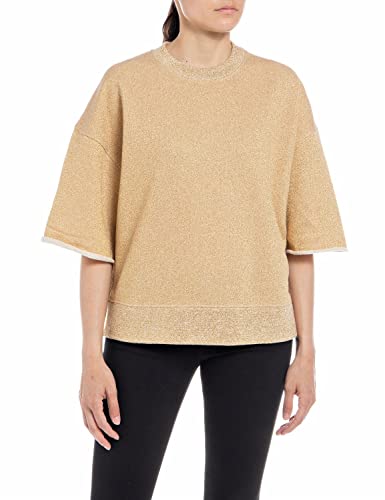 Replay Bluza damska, złoto próby 300 Lurex, XXS