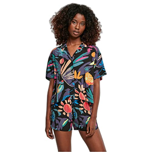 Urban Classics Damska koszula z wiskozy Resort, Blackfruity, 5XL