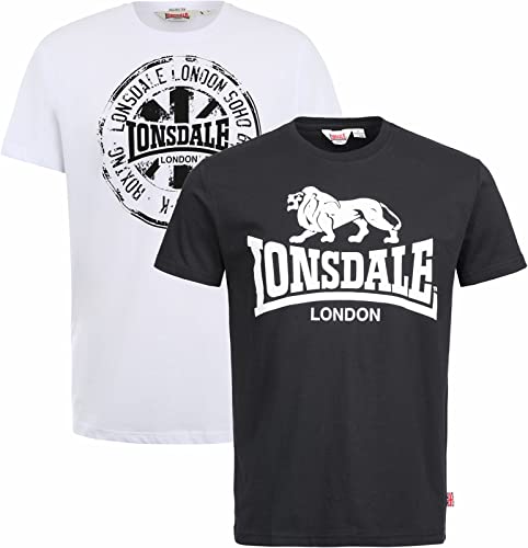 Lonsdale Dildawn T-shirt męski, czarno-biały, L