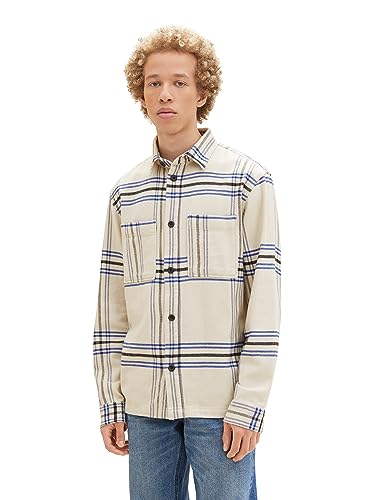 TOM TAILOR Denim koszula męska, 33901 - Wool White Base Big Check, S