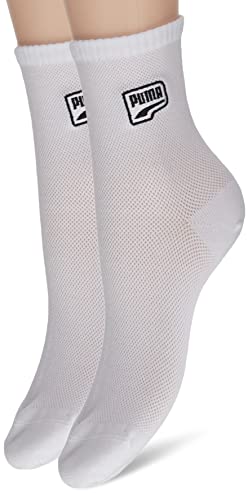 PUMA Damskie krótkie skarpety z siateczki, White Combo., 39 EU