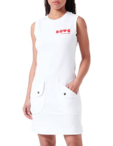 Love Moschino Damska sukienka o regularnym kroju, bez rękawów, Optical White, rozmiar 40, optical white, 40