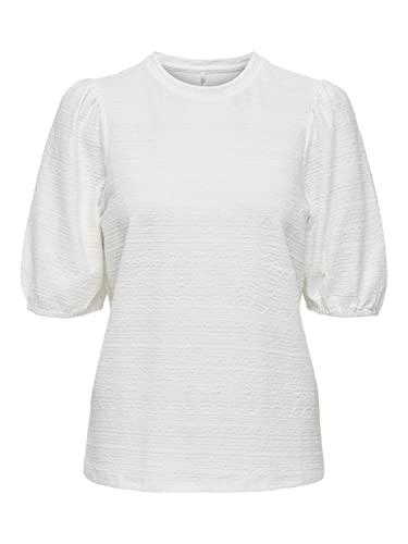 Bestseller A/S ONLCILIA S/S Puff JRS Top, Cloud Dancer, XS, Cloud Dancer, XS