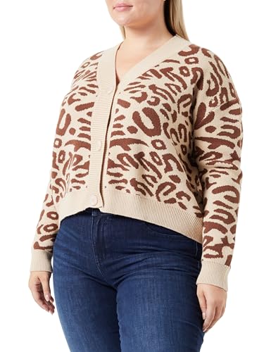 IMANE Kardigan damski 10410581-IM01, beżowy brązowy, M/L, be?owo-br?zowy, M-L