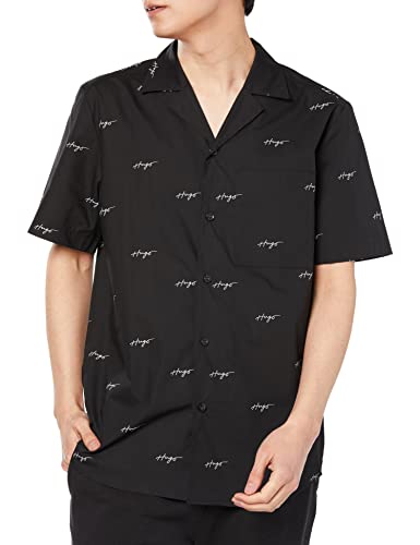 HUGO Męska koszula Ellino, czarna 1, XL, czarny (Black1), XL
