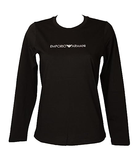 Emporio Armani Damska koszulka z logo Iconic, czarny, S