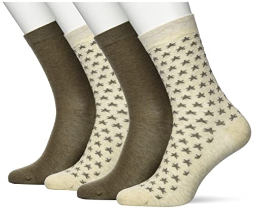 Camano Damskie skarpety Online damskie ca-Soft Stars 4-pak skarpet, naturalny melanż, 39/42, naturalny melanż, 39 EU