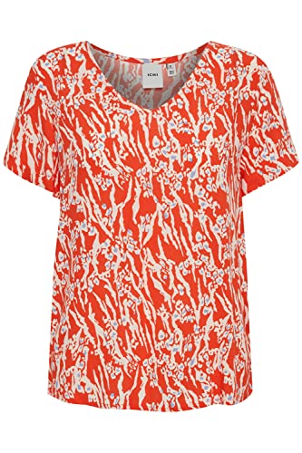 ICHI Damska bluzka IHVERA V SS, 171562/Mandarin Red, 38