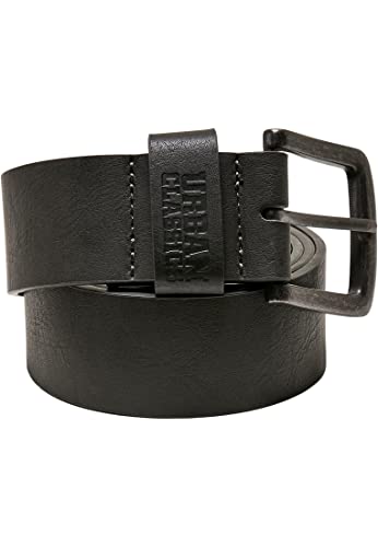 Urban Classics Pasek skórzany uniseks, imitacja skóry, pasek ze sztucznej skóry, dla kobiet i mężczyzn, dostępny w 3 kolorach, rozmiary S - XL, ciemnoszary, M