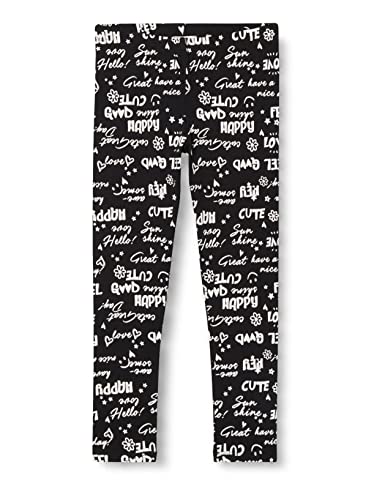 Koton Slogan Print Legginsy Baumwolle Dziewczyna, Schwarz (01 V), 9-10 lat