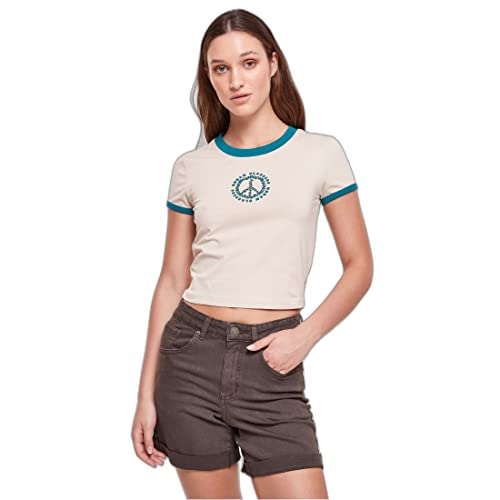 Urban Classics Ladies Stretch Jersey Cropped Tee damska koszulka pomarańczowa, Softseagrass/Watergreen, L