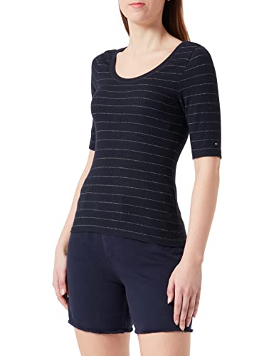 Tommy Hilfiger Inne damskie topy z dzianiny, Metaliczne baseball Stp/pustynie niebo, XXS