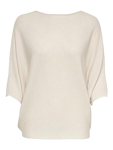 JACQUELINE de YONG Damski sweter z dzianiny, rękawy nietoperza, Eggnog, L