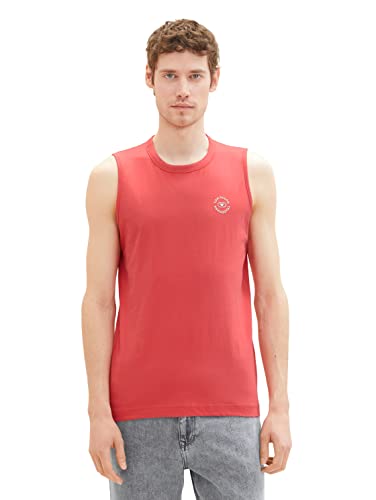 TOM TAILOR Męski 1037261 tank top, 31045-Soft Berry Red, L, 31045 - Soft Berry Red, L
