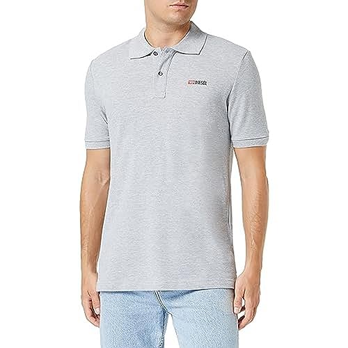 Diesel T-Smith-DIV koszulka polo Koszulka męska, Grey Melange (Nie Bros), S