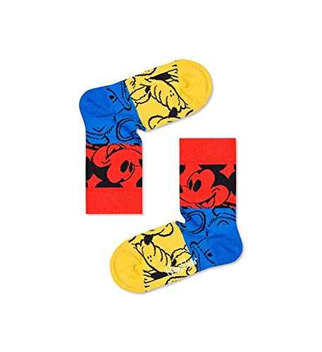 Happy Socks Kids Colorful Friends Sock, kolorowe i zabawne, Skarpety dla dzieci, Niebieski-Czerwony-Żółty (7-9Y)