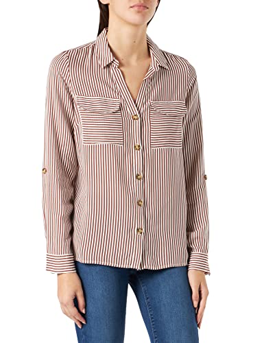 VERO MODA Vmbumpy L/S koszulka damska Noos Bluzka, Snow White/Stripes:sable, M