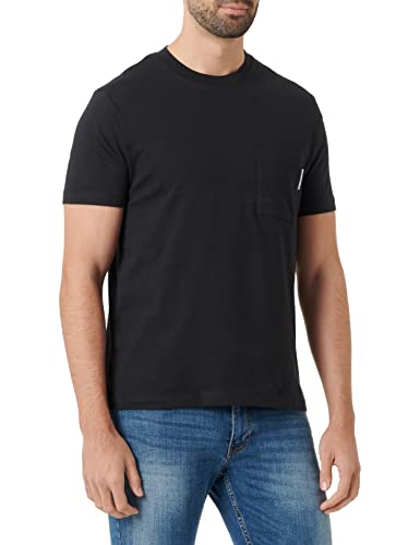 Marc O'Polo DENIM T-shirt – koszulka męska – regularny t-shirt z nadrukiem logo dla mężczyzn – okrągły dekolt - dżersej, czarny, XXL