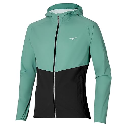 Mizuno Męska kurtka do biegania 20k Er, Niebieski mineralny/czarny, S
