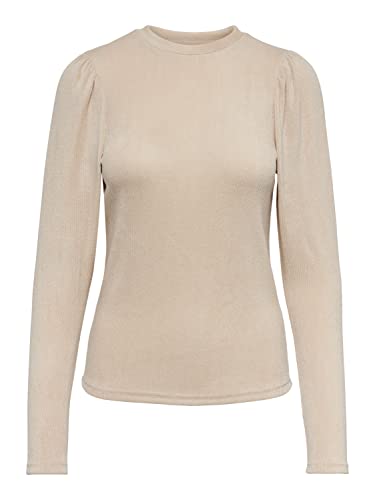 ONLY Women's ONLNANNA L/S Puff TOP JRS koszulka z długim rękawem, Pumice Stone, S, Kamie? Pumeksowy, S