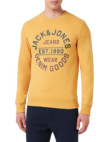 Bestseller A/S Sweter męski Jjmikk Sweat Crew Neck, Honey Gold/Print:big, M