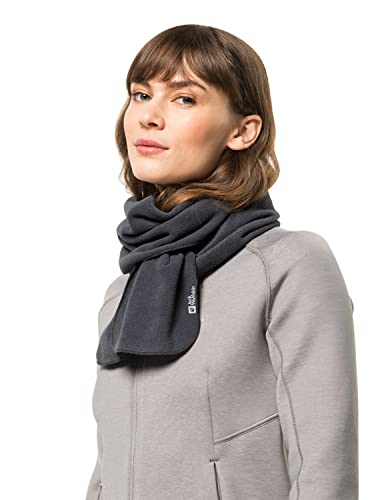 Jack Wolfskin Unisex KASKADEN Scarf szalik polarowy, Ebony, ONE Size, hebanowy, jeden rozmiar