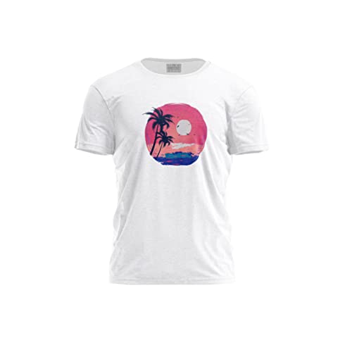 Green Fish, T-shirt męski z nadrukiem cyfrowym,% 100 bawełna, biały, swobodny, męski top, rozmiar: S, biały, S