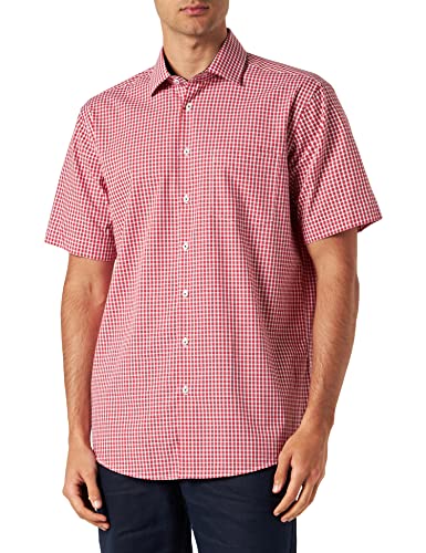 Seidensticker Męska koszula z krótkim rękawem, regularny krój, czerwona, 46, czerwony, 46