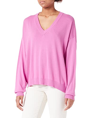 United Colors of Benetton Damska koszulka z dekoltem w serek, M/L, 103cd400y, sweter, różowa 0 K9, M, Różowy 0 K9, M