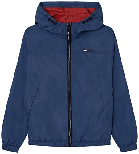 Pepe Jeans Chłopięca bluza z kapturem Damian Windreaker, Niebieski (Jarman), 4 lat