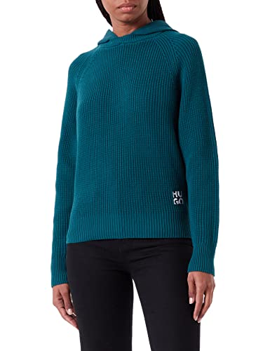 HUGO Damski sweter Santaria, otwarty zielony344, XL