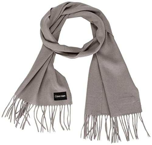 calvin klein Męski klasyczny wełniany szalik 35 x 180, szara mgła, jeden rozmiar