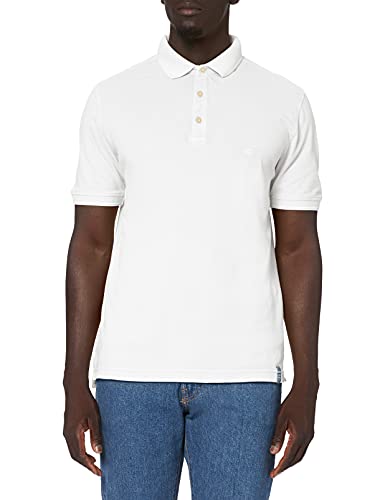 Camel Active Męska Koszulka Polo 4094613P09 z Rękawami, Biały, S