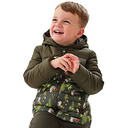 Regatta Unisex dziecięca kurtka Peppa Pad, Ciemny khaki/ciemny, 4 Lata