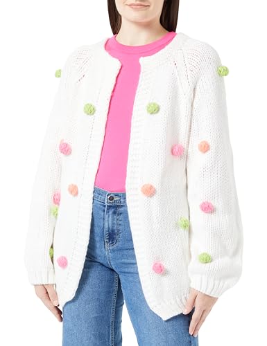 nascita Damski kardigan 12419392-NA03, wełniany biały wielokolorowy, XL/XXL, Wełna biała, wielokolorowa, XL-XXL