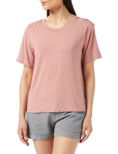 Calvin Klein Damski top od piżamy z okrągłym dekoltem S/S, Czerwone winogrona, S