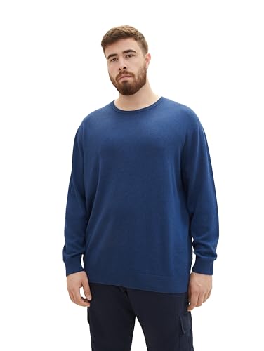 TOM TAILOR Sweter męski plus size, 32618 - Hockey Blue Dark Melange, 5XL