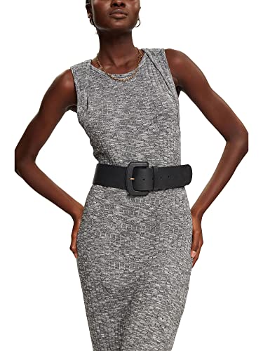 ESPRIT Szeroki pasek ze skóry, 001/Black, S