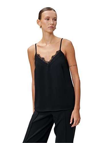 Koton Damski tank top z koronką, czarny (999), 36