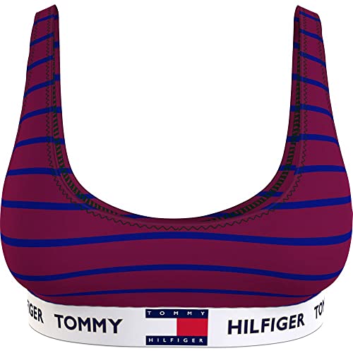 Tommy Hilfiger Damski biustonosz z nadrukiem Bralette, Włoskie paski wina, L