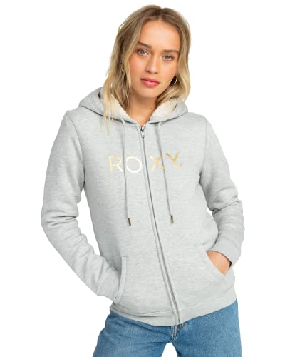 Roxy Damska bluza z kapturem zapinana na zamek błyskawiczny z podszewką Sherpa, Dziedzictwo w, XL