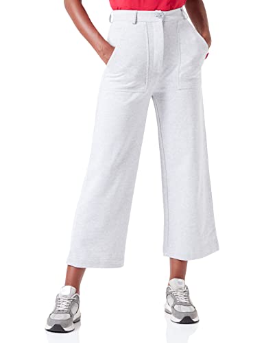 Love Moschino Damskie spodnie Regular Fit Personalized Withlogo Rubber Label Casual Pants, Melange Light Gray, 42